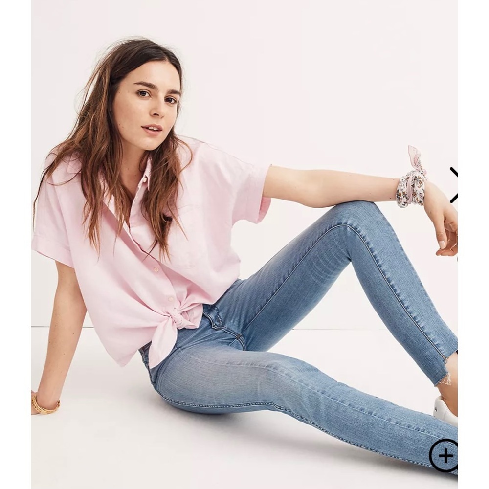 Madewell High Rise Skinny Jeans Seamed Step Hem 24